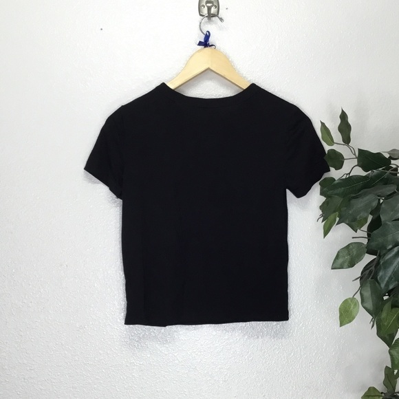 Zara Black Short Sleeve Crop Top - Picture 4 of 4